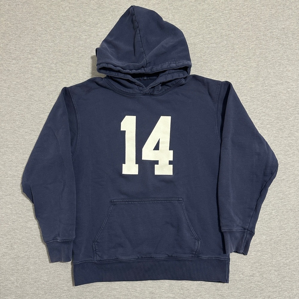 J. Galt Brandy Melville 14 Graphic Pullover Hoodie Sweatshirt Navy Blue One Size